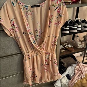 Honey Belle Peach Floral Blouse
